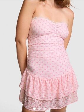 LoveShackFancy x Pink Victoria’s Secret Pink Floral Lace-Trim
